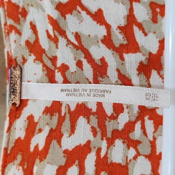 FREE PEOPLE French Quarter Wrap Mini Dress, Orange/Tan/White Print, Women's XS - Picture 13 of 13